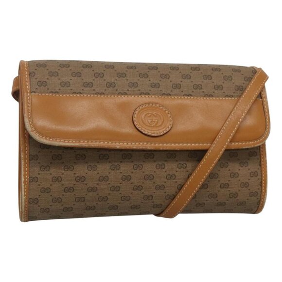 GUCCI Micro GG Supreme Shoulder Bag PVC Beige Gold - Picture 1 of 16
